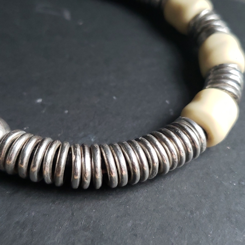 Silver Plated Button Toggle Bracelet - image 6